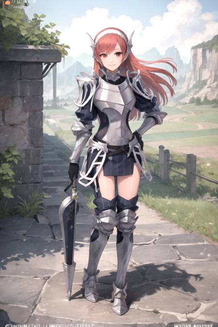 01279-1261860350-masterpiece, ultra high quality cg, best quality, cherche_def, looking at viewer, smile, simple background, red eyes, gloves, wh.png